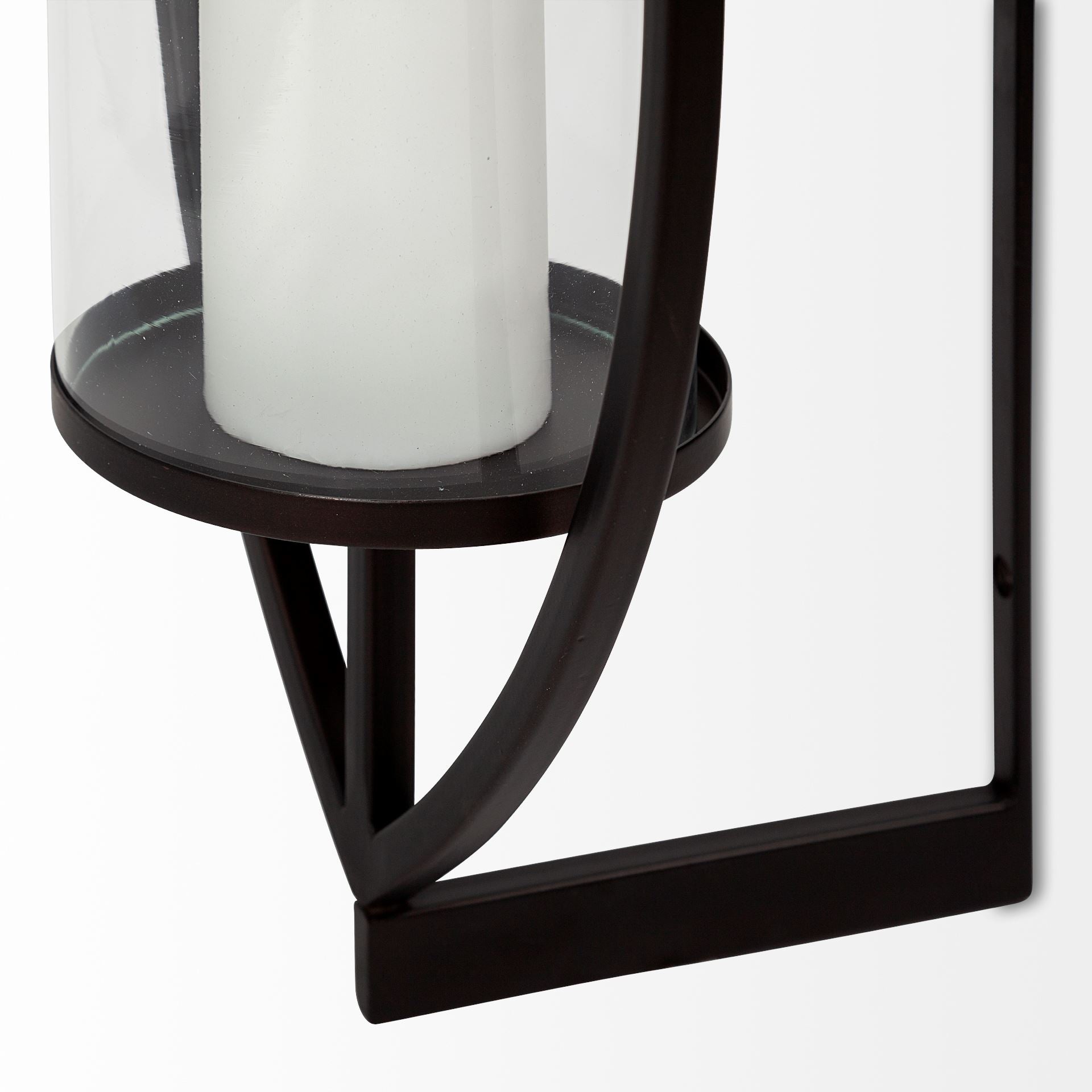 Drax Wall Candle Holder Black Metal | Glass - wall-candle-holders