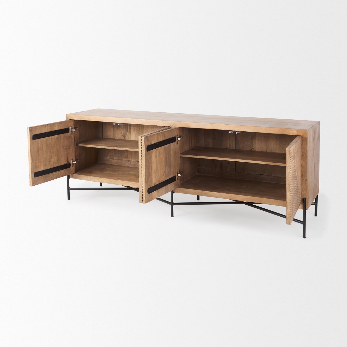 Cairo Sideboard Brown Wood | Black Metal