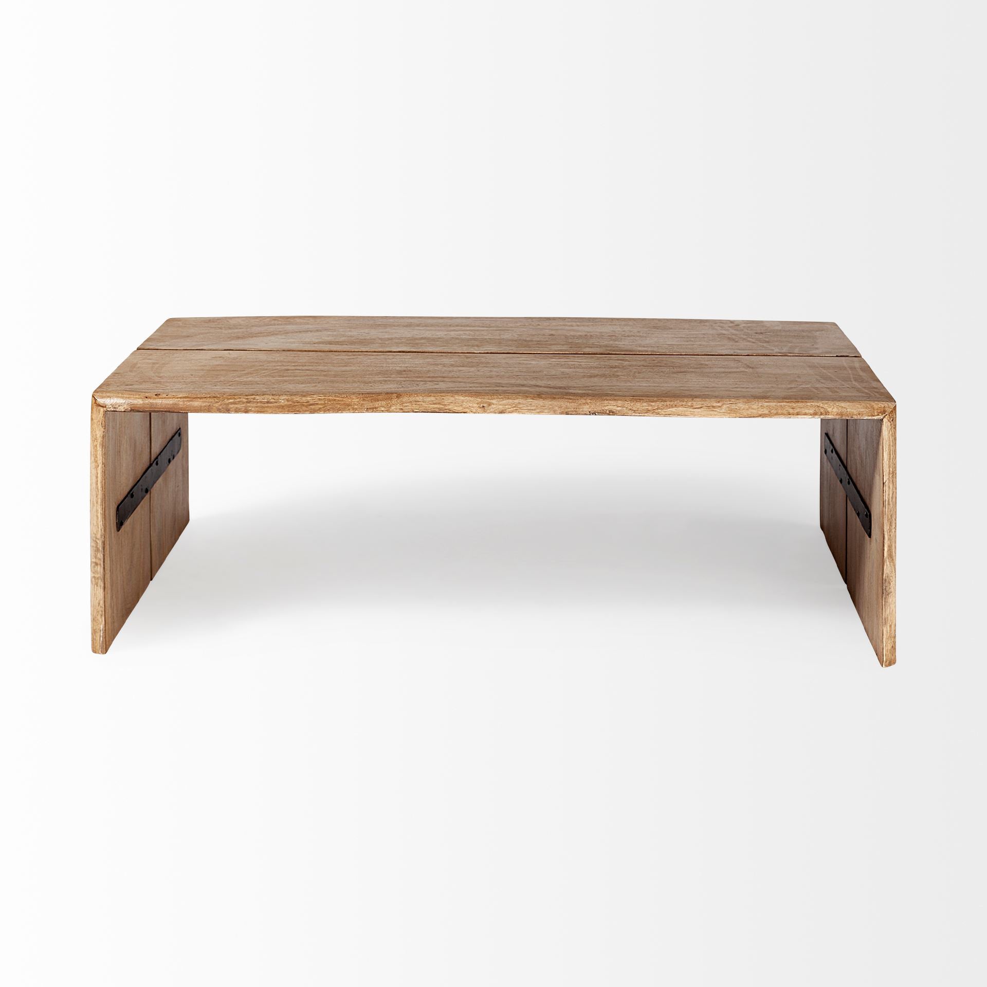 San Andreas 48x30.5 Rectangular Brown Solid Wood Top and Base Coffee Table