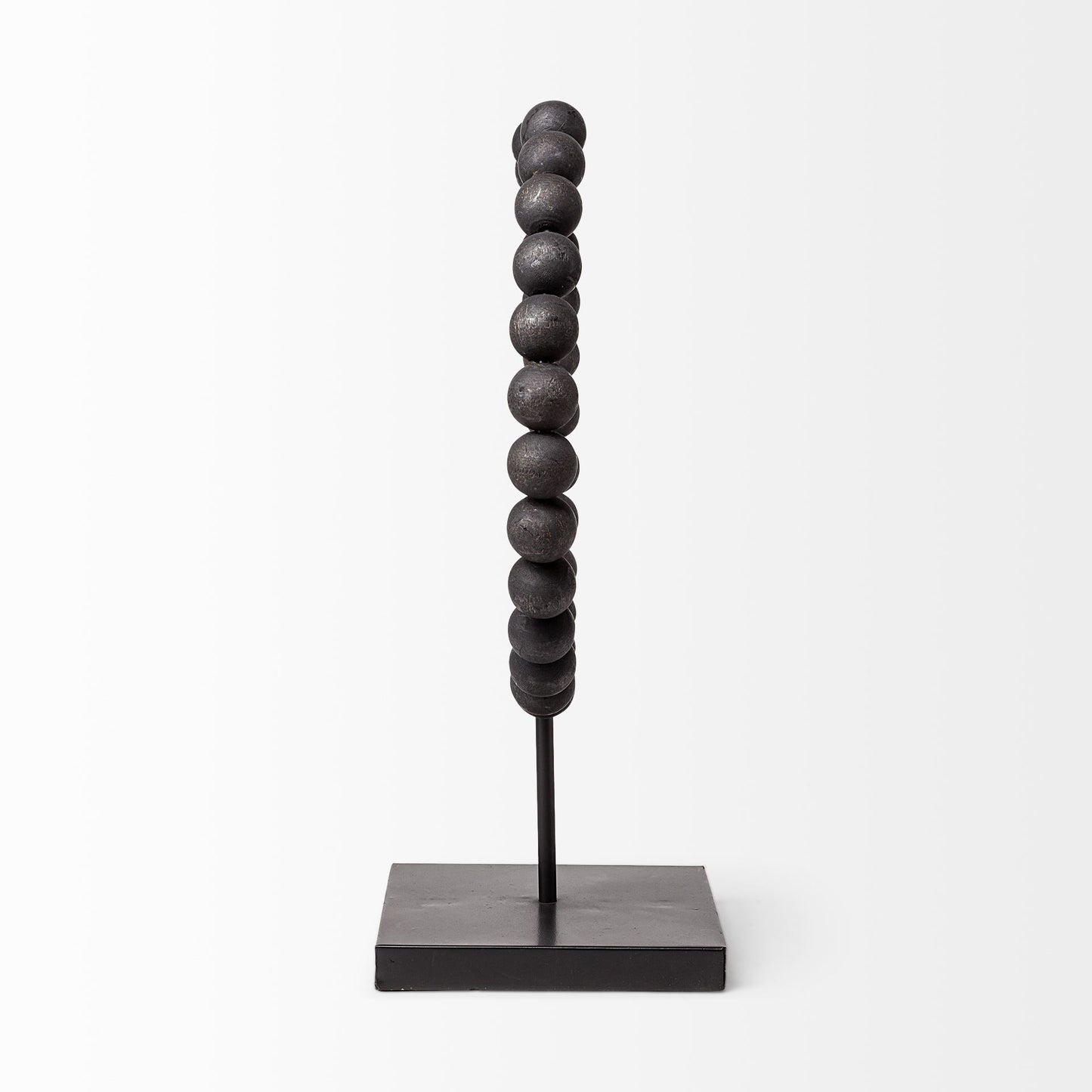 Tulane II (Large) 12L x 6W Black Beaded Broken Sphere Decorative Object