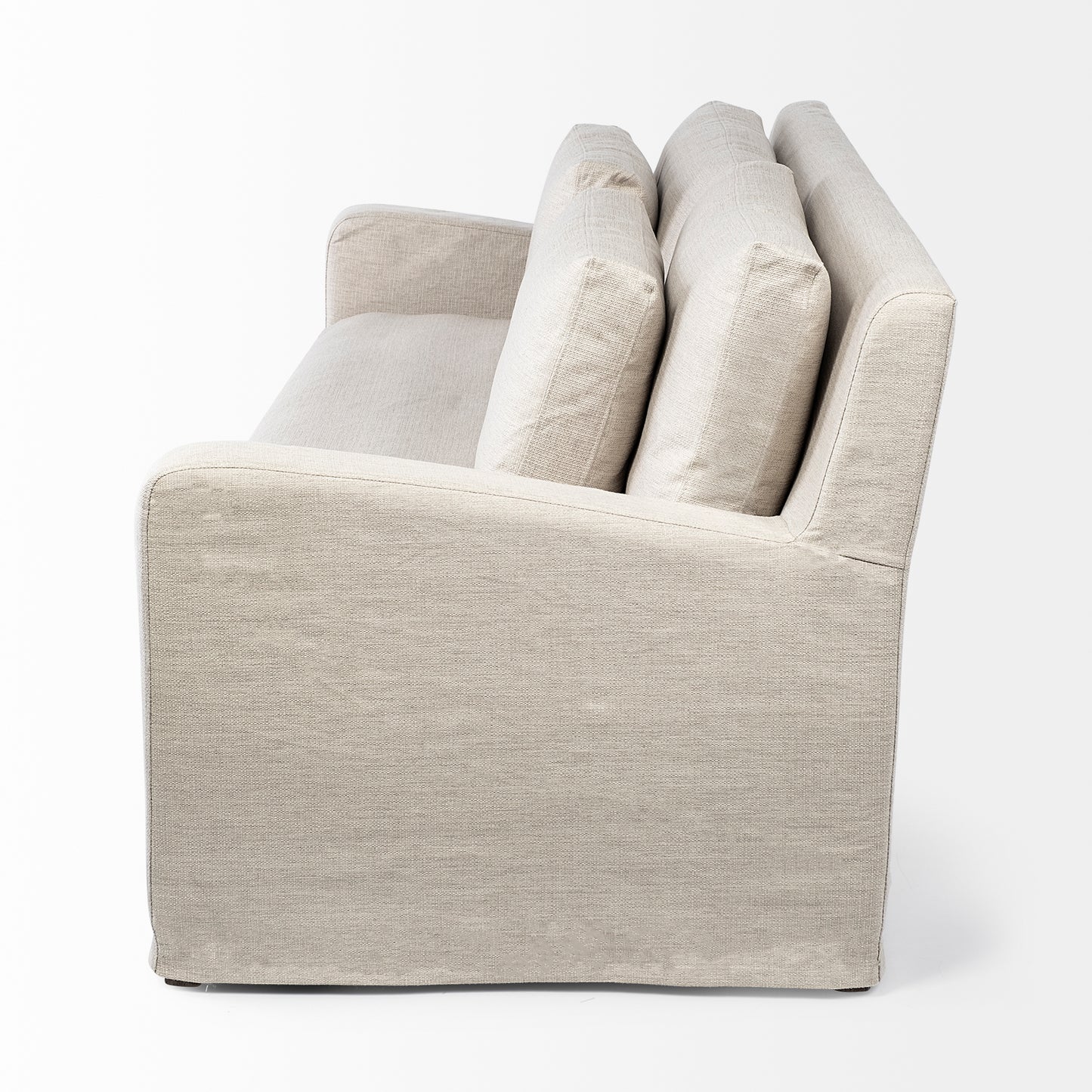 Denly II 92.5W  Beige Slipcover Three Seater Sofa