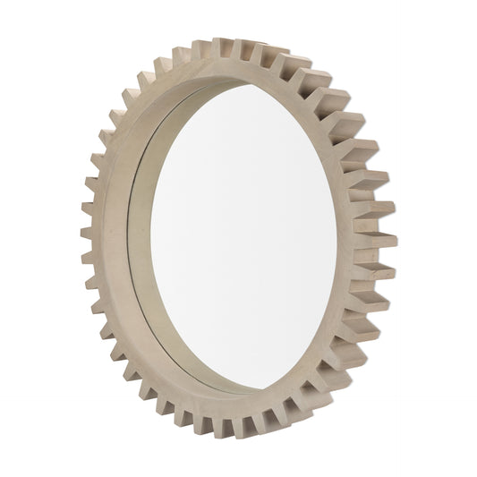 Cog Wall Mirror Sterling White Wood | 36’’ | Sterling - wall-mirrors-grouped