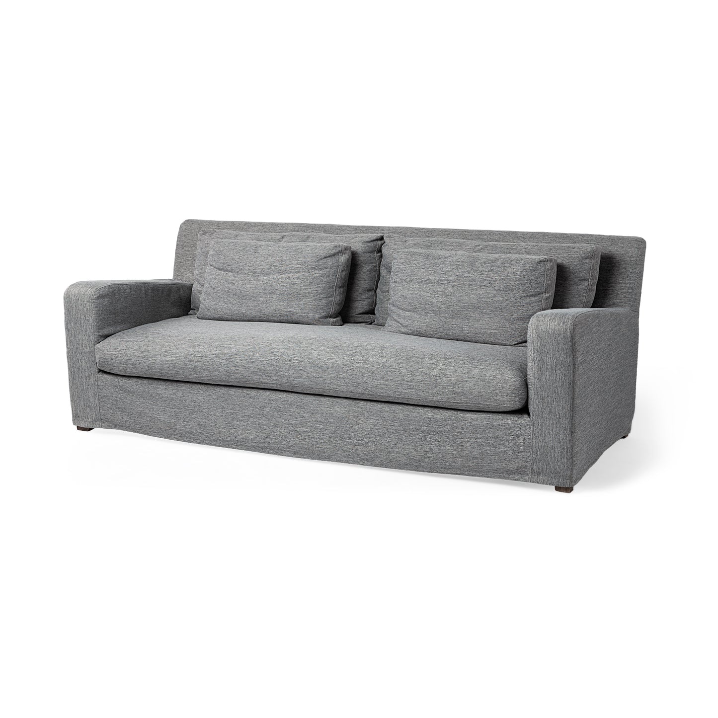 Denly II 92.5W Casterock Gray Slipcover Three Seater Sofa