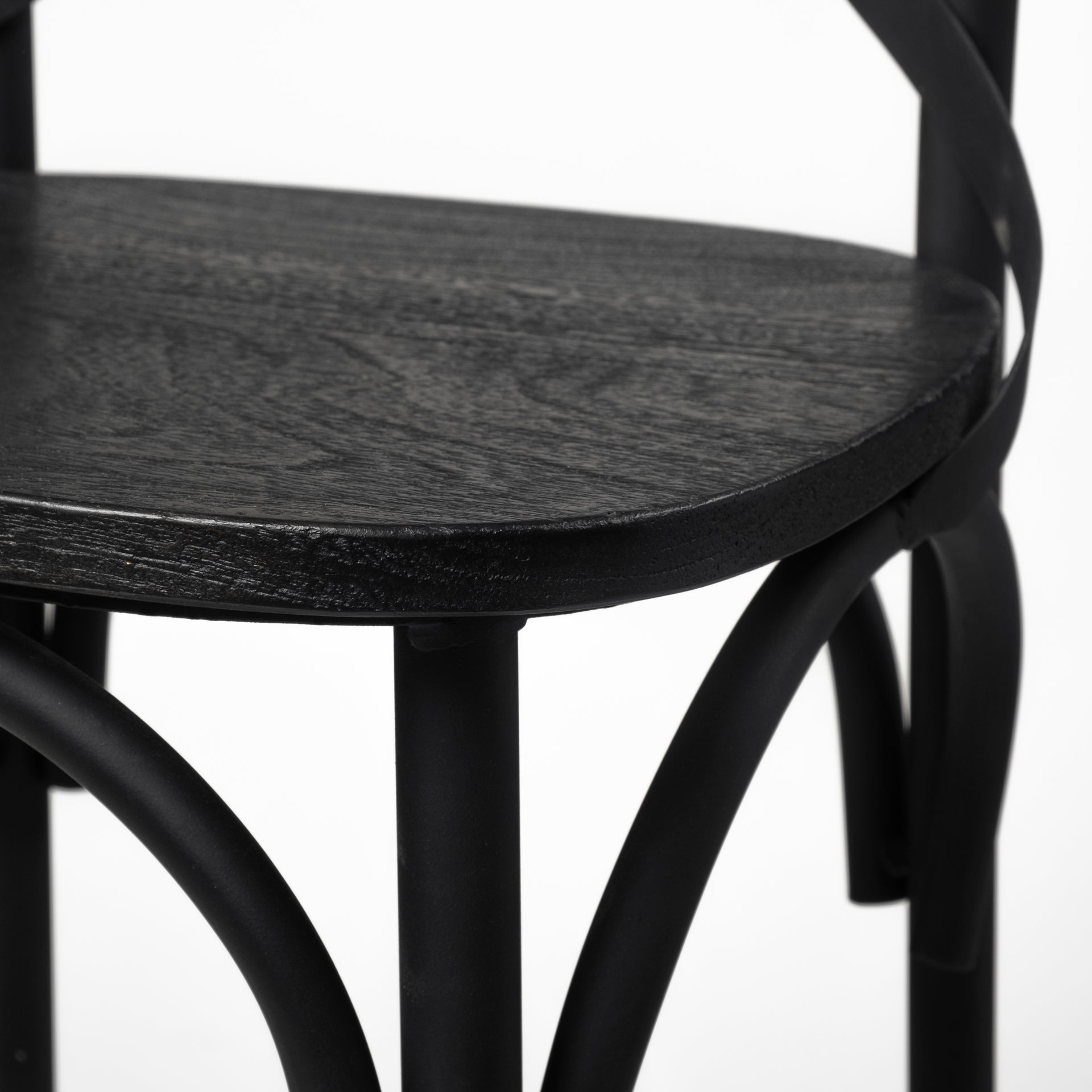 Etienne Bar Counter Stool Black Wood | Black Metal | Counter - bar-stools