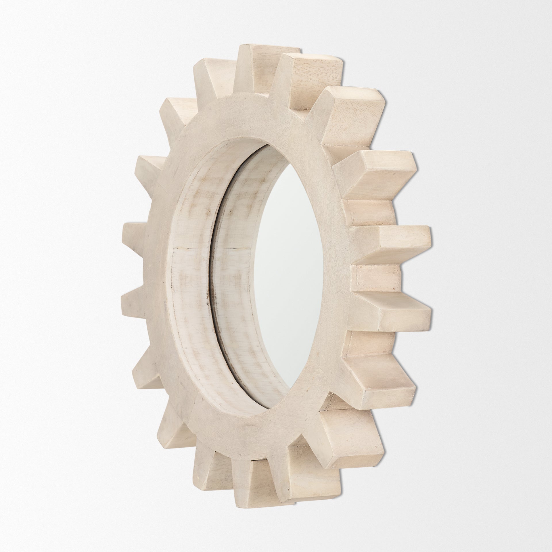 Cog Wall Mirror Sterling White Wood | 17’’ | Sterling - wall-mirrors-grouped