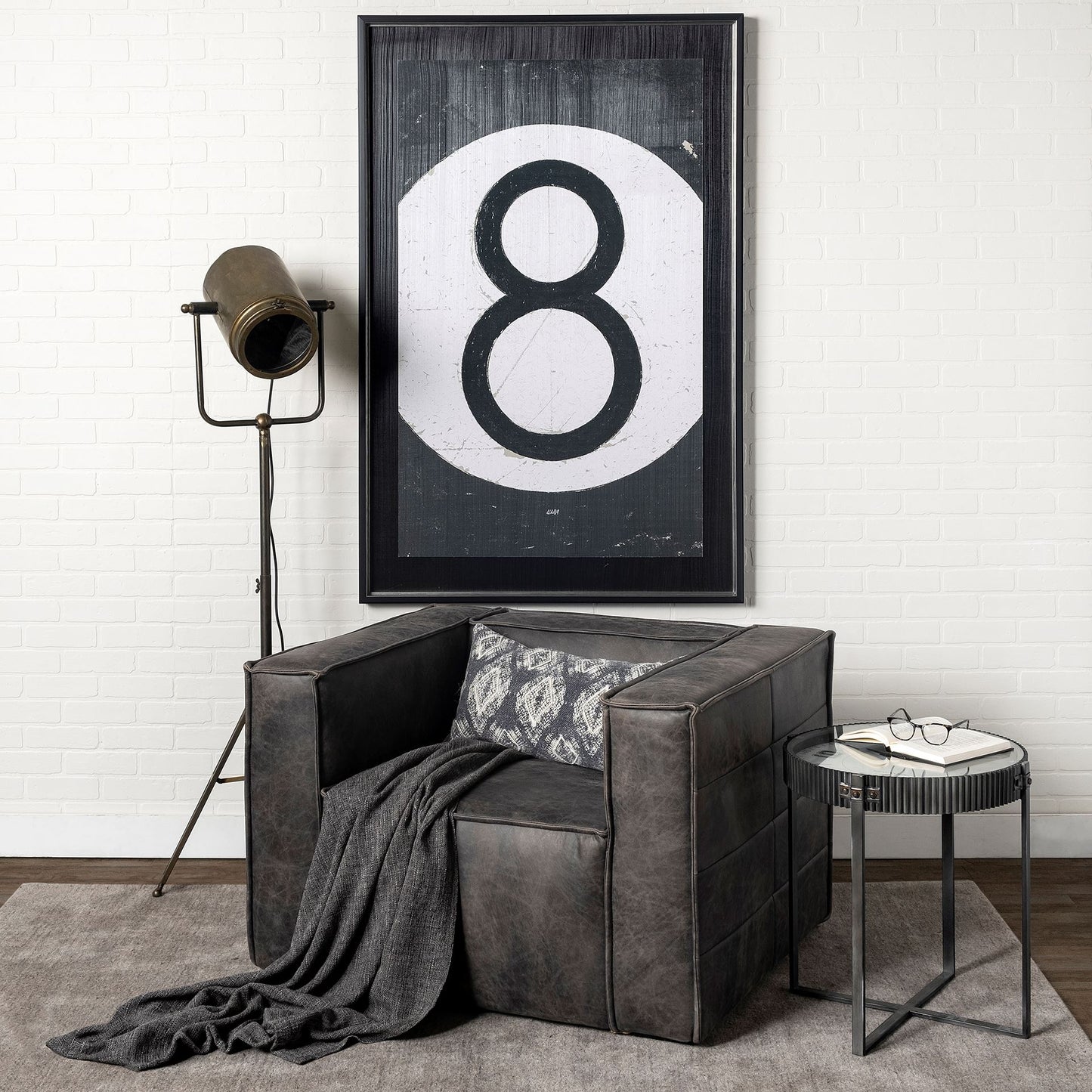 Debdou (61"H) Gold Metal Adjustable Cinema-Style Floor Lamp