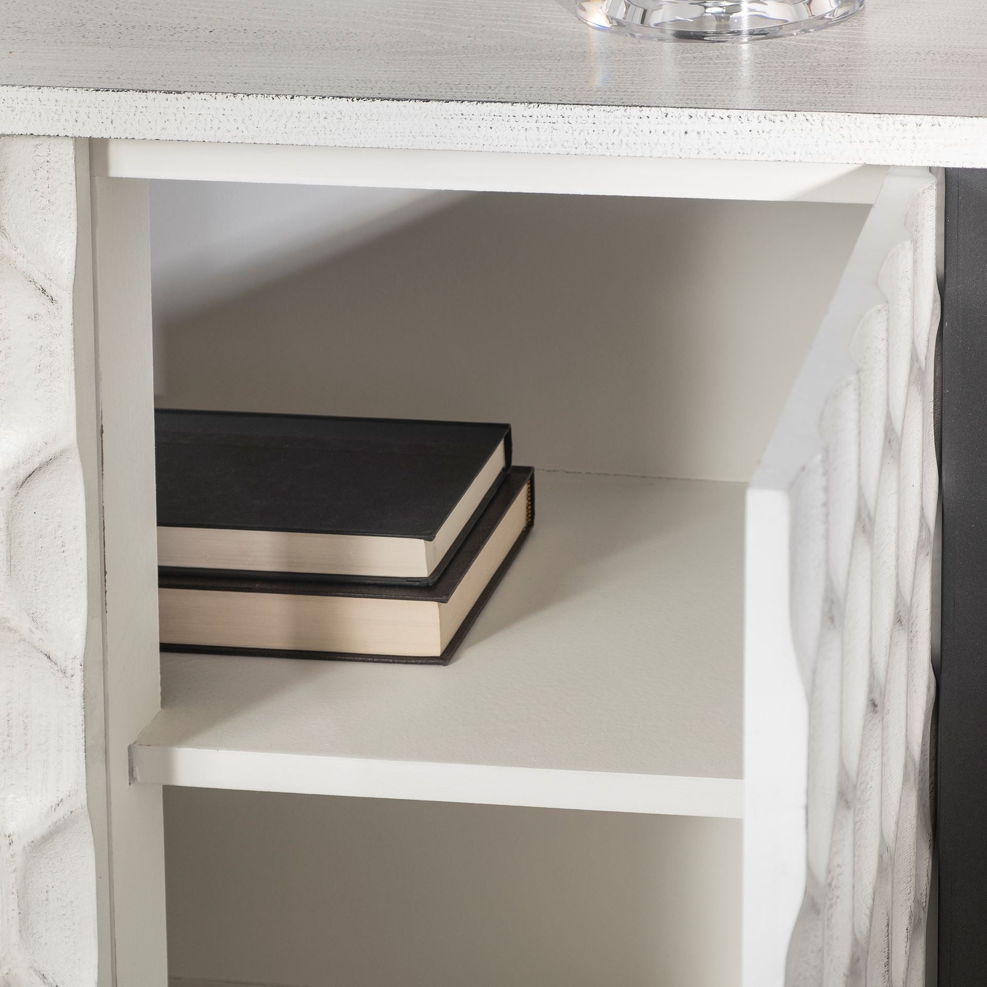 Savannah Gray Accent Cabinet 3 Door White | Gray Metal | 3 Door - acc-chest-cabinets