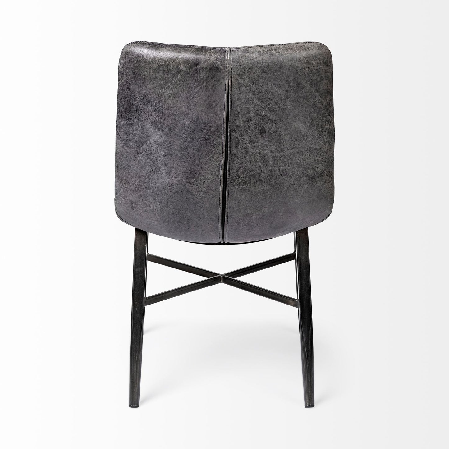 Horsdal Dining Chair Black Genuine Leather | Black Metal - dining-chairs