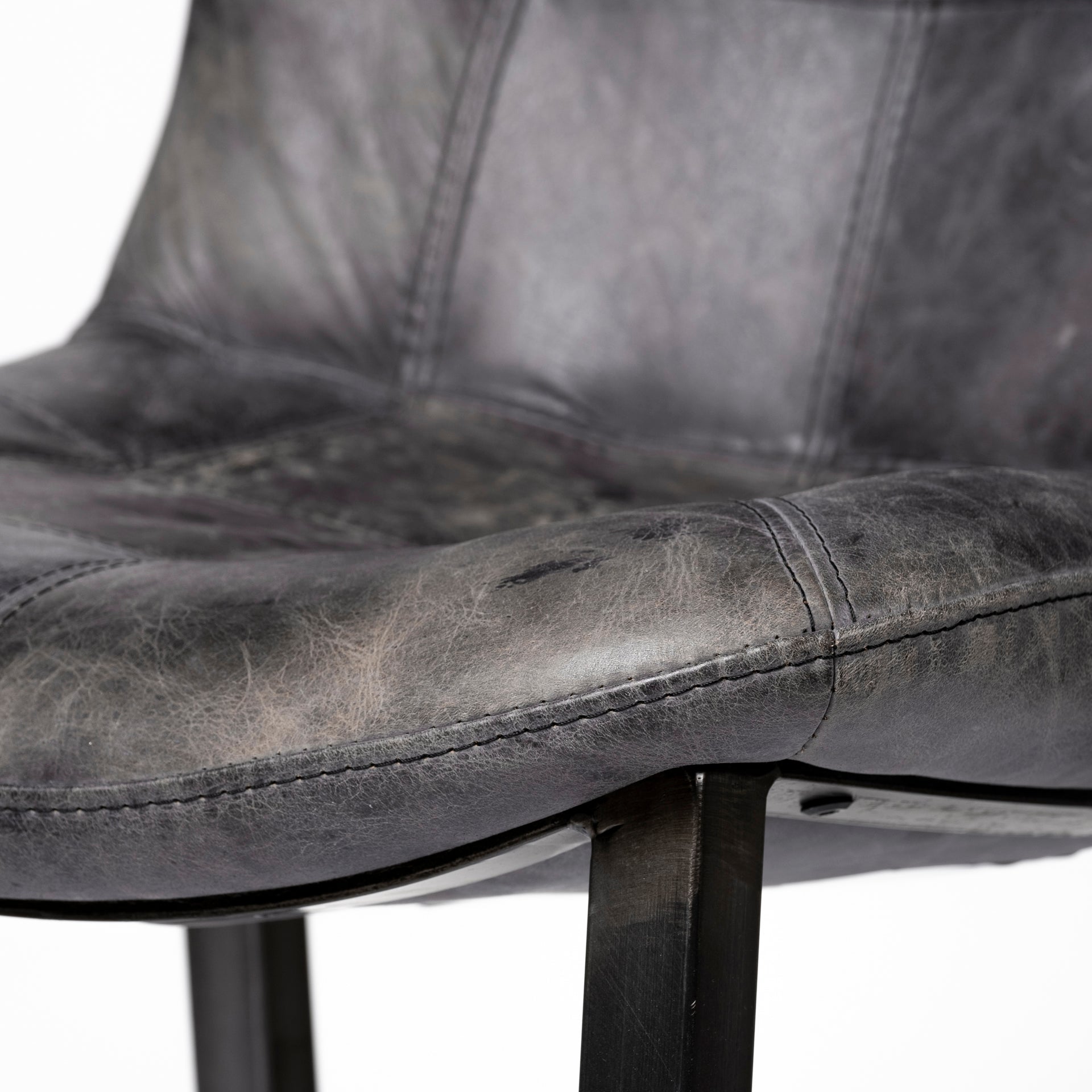 Horsdal Dining Chair Black Genuine Leather | Black Metal - dining-chairs