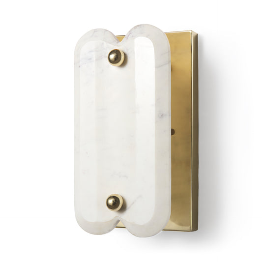 Stein Wall Sconce Gold Metal | White Marble