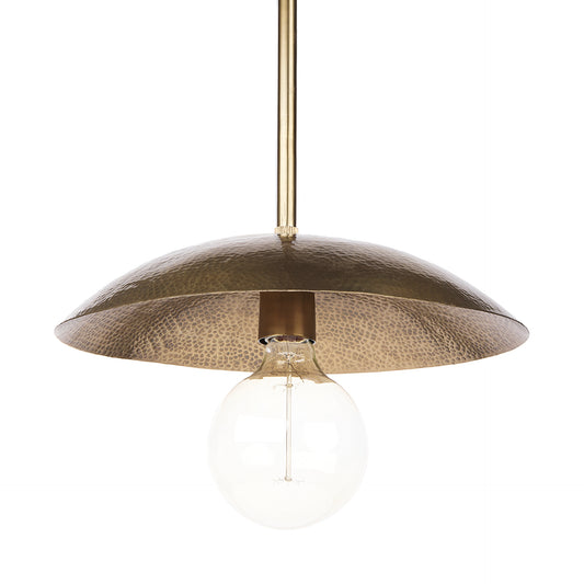 Garnet 13L x 13W Gold Hammered Metal Pendant Light