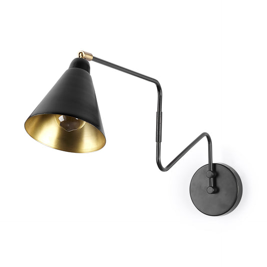 Cobalt Wall Sconce Black Metal | Gold Metal