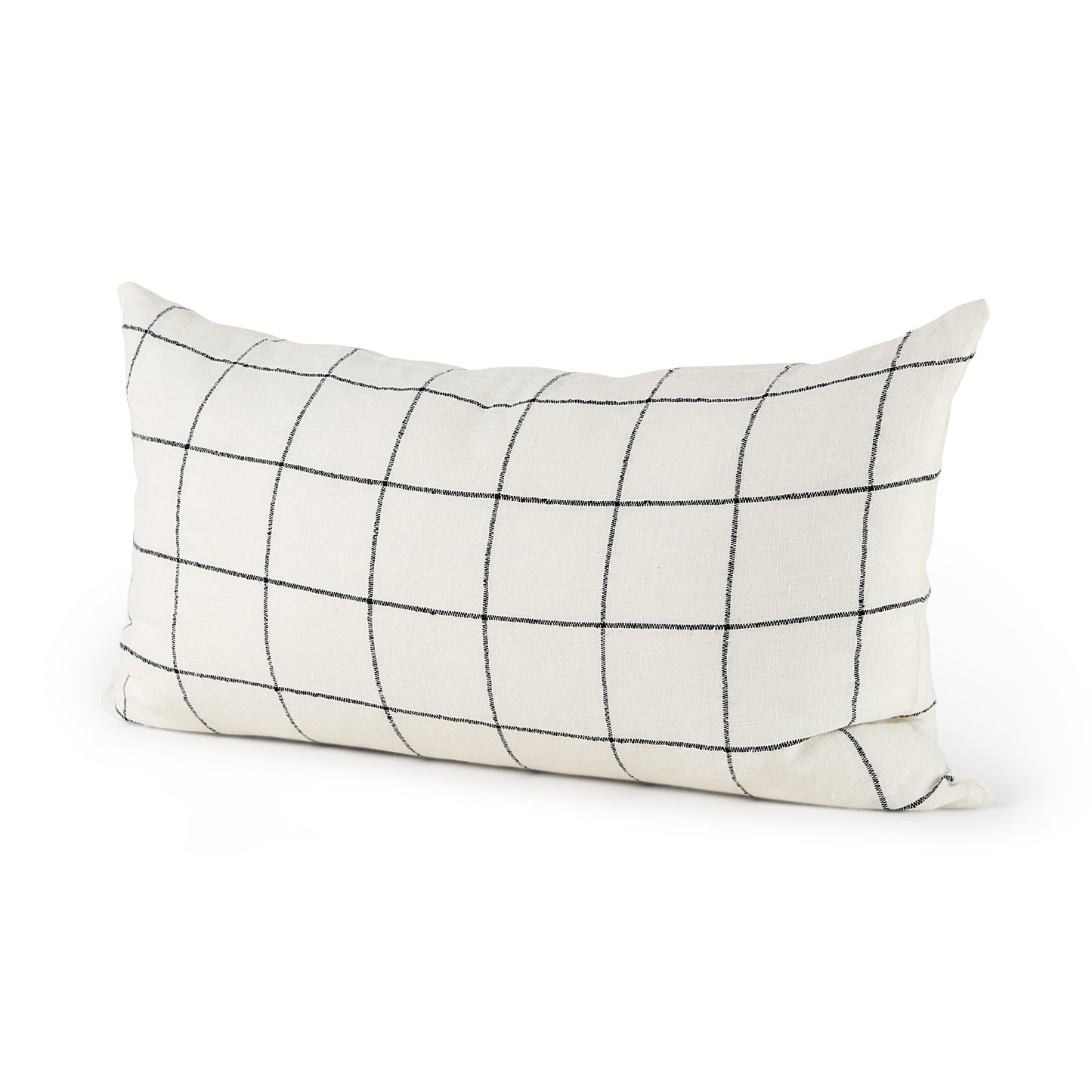Suzanne 14x26 White/Black Square Pattern Pillow Cover