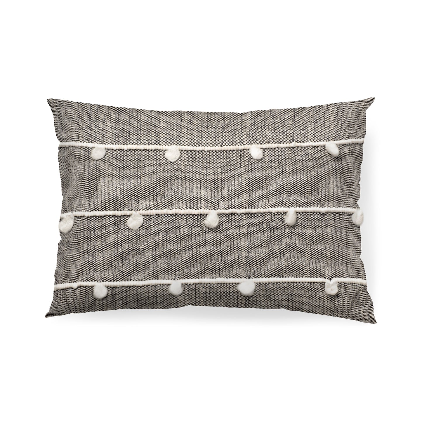 Linda 13x21 Navy And Cream With White Detail Pillow Cover