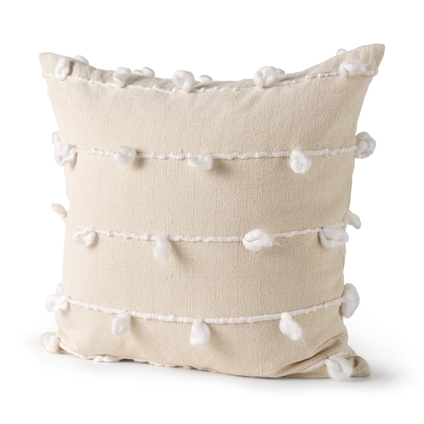 Erica 20x20 Cream With White Detail Pillow Cover