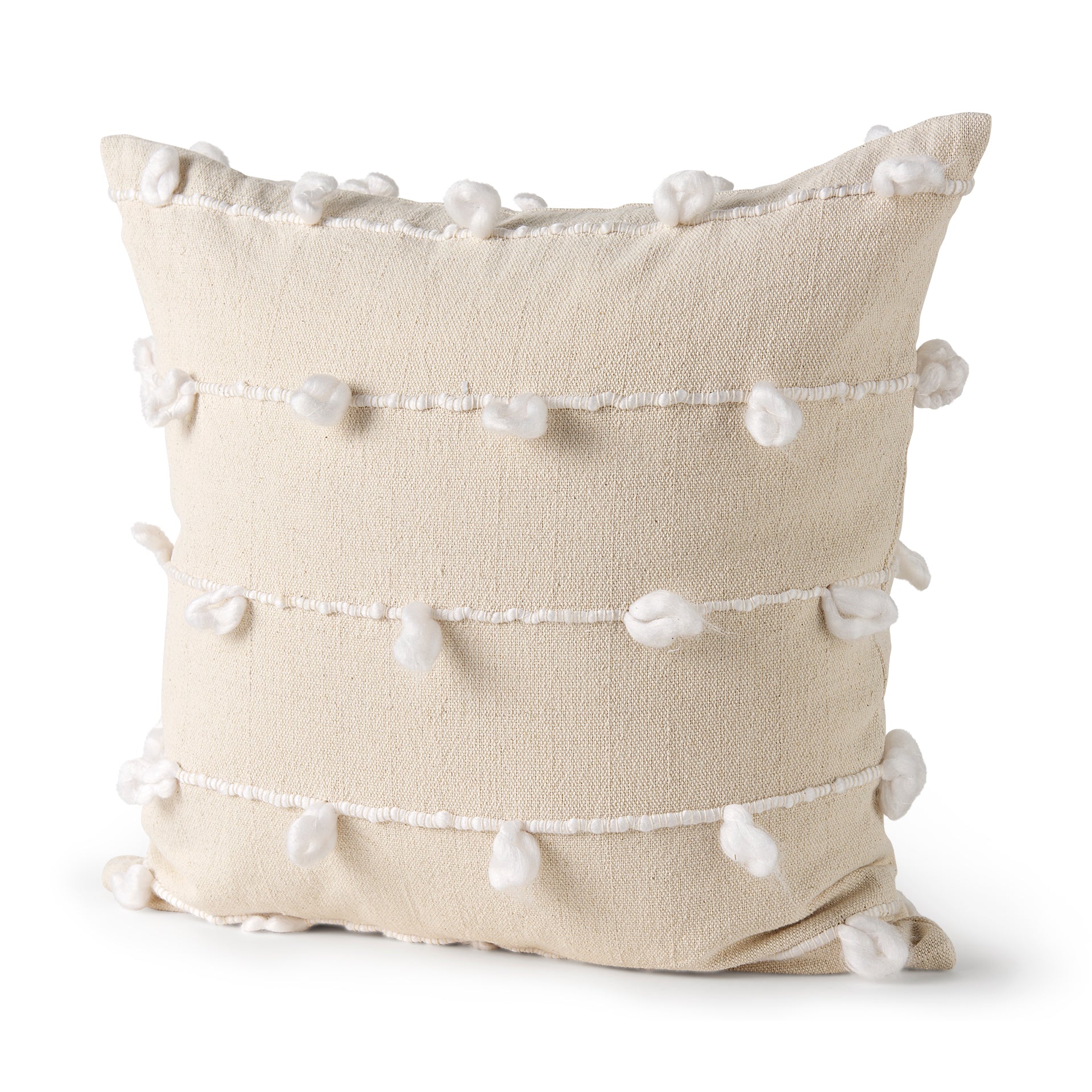 Erica 20x20 Cream With White Detail Pillow Cover