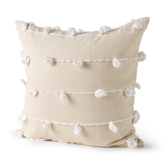 Erica 20x20 Cream With White Detail Pillow Cover