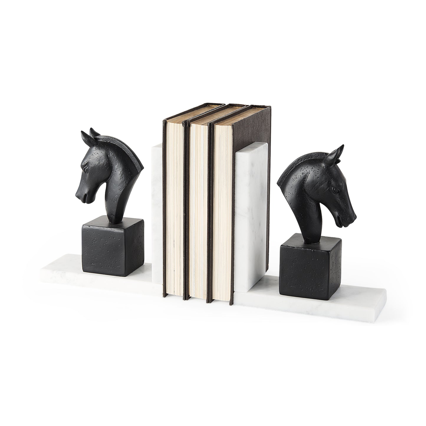 Hidalgo (Set of 2) 14L x 3W Black Majestic Horse Bookends