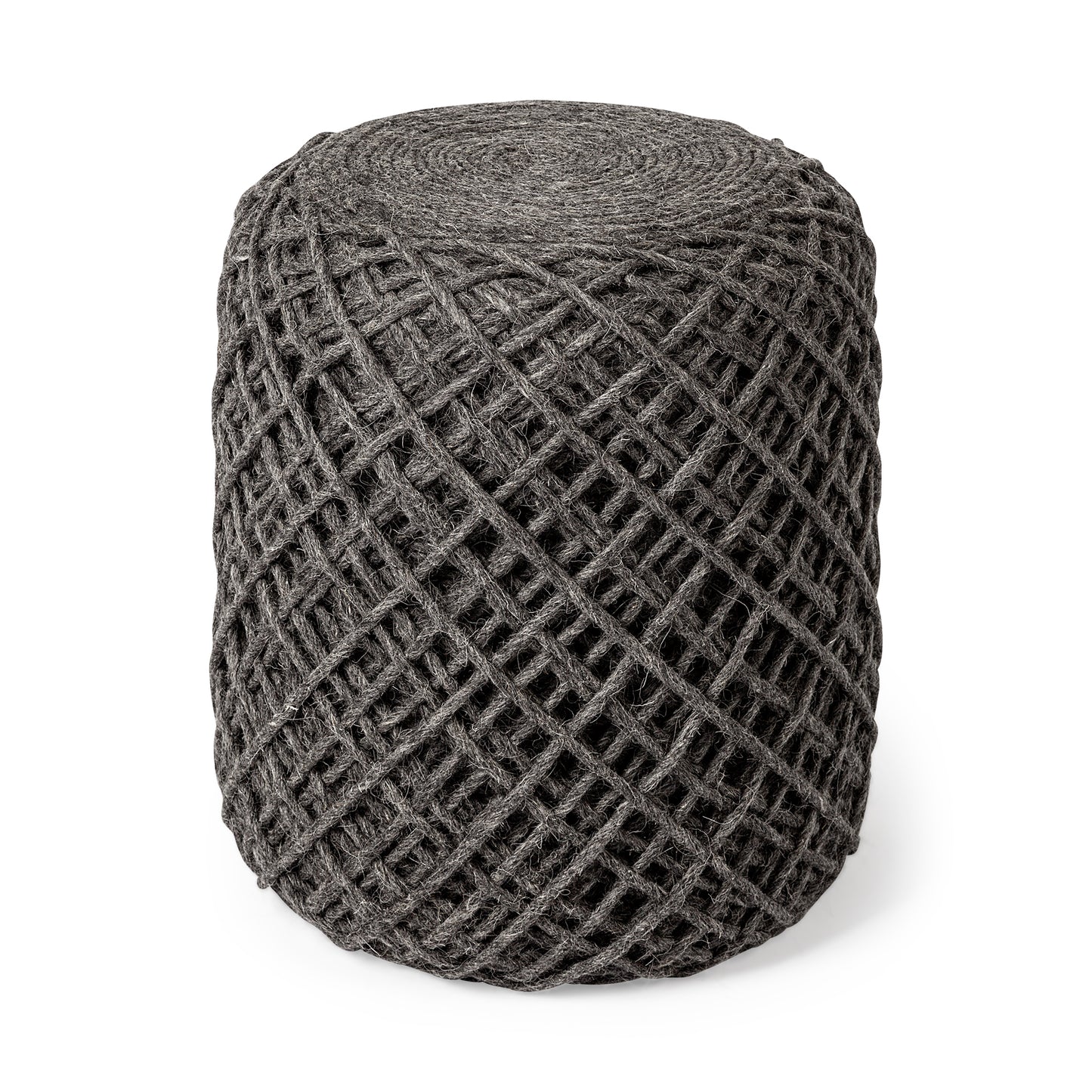 Allium Pouf Gray Wool & Polyester - poufs