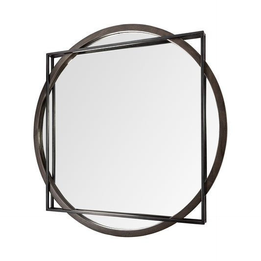 Norbert Wall Mirror Black Metal | 46’’ - wall-mirrors-grouped