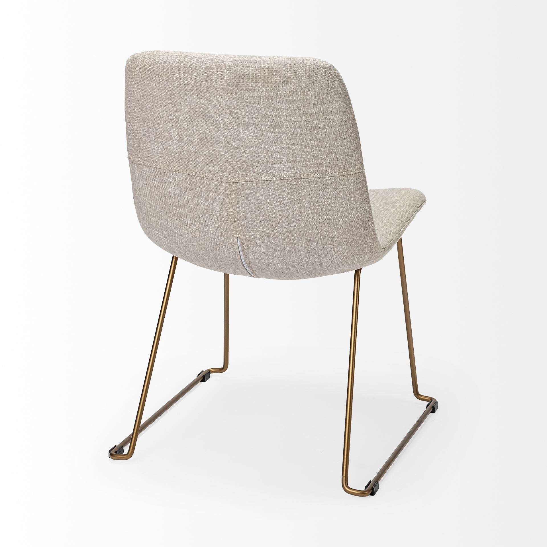 Sawyer Dining Chair Beige Fabric | Gold Metal (Side Chair) - dining-chairs