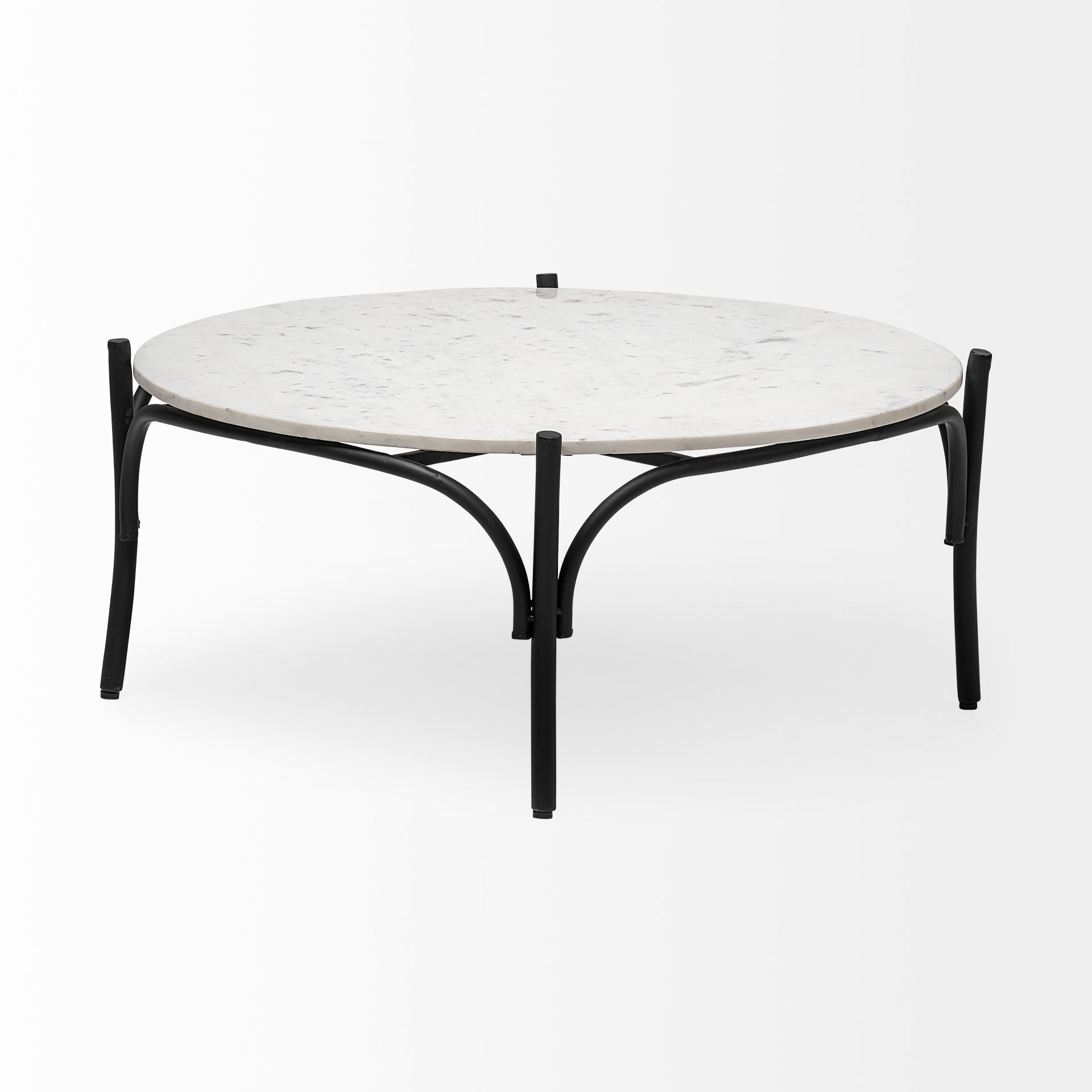 Etienne Coffee Table White Marble | Black Metal - coffee-tables