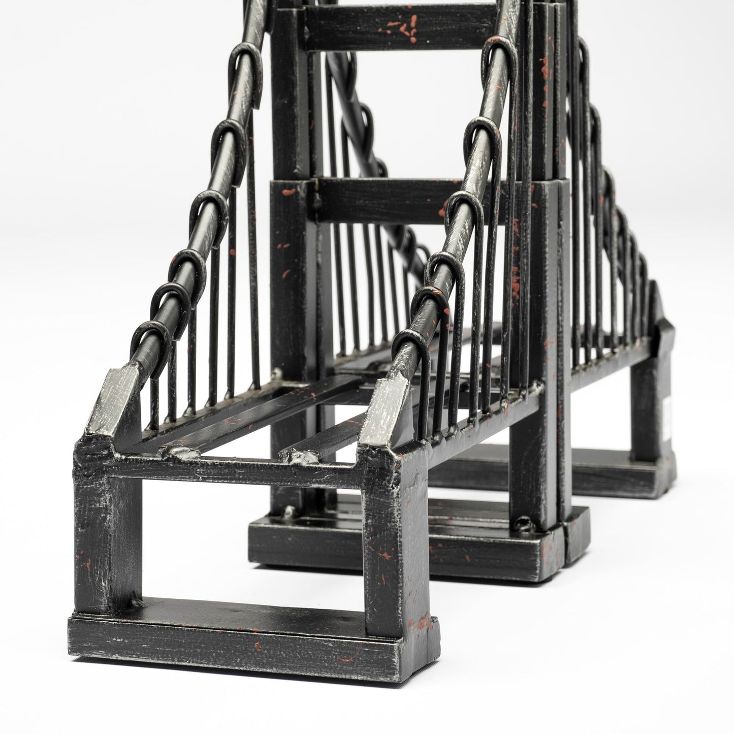 Suspension Set of 2 19L x 4W Brown Wrought Iron Suspension Bridge Bookends