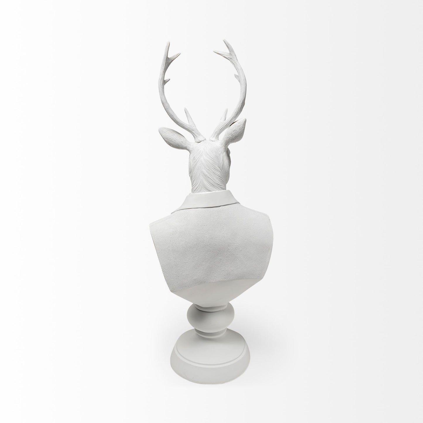 Mozart 22.5H White Painted Resin Deer In A Suit Bust