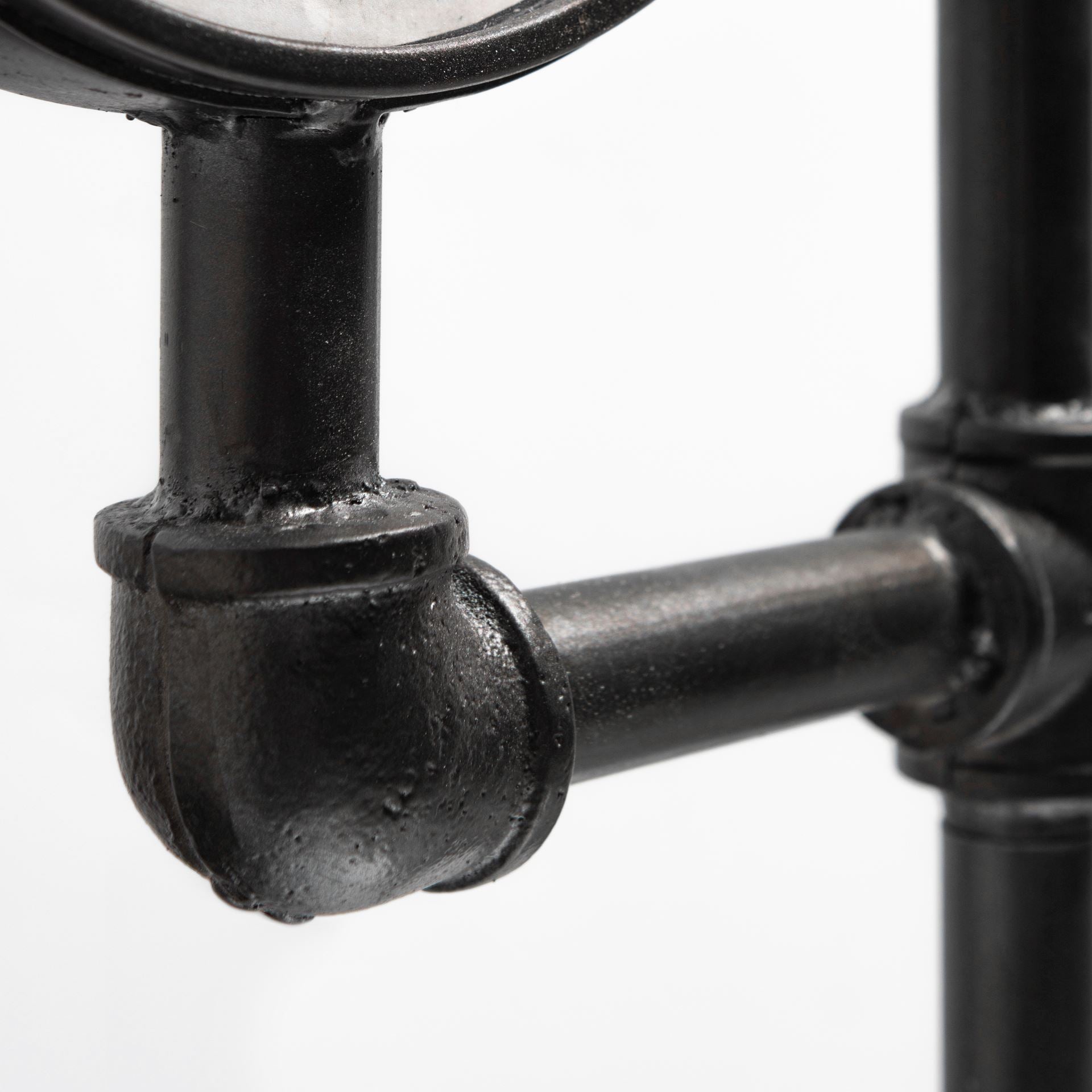 Trifect Black Iron Pipe Three Face Floor Clock
