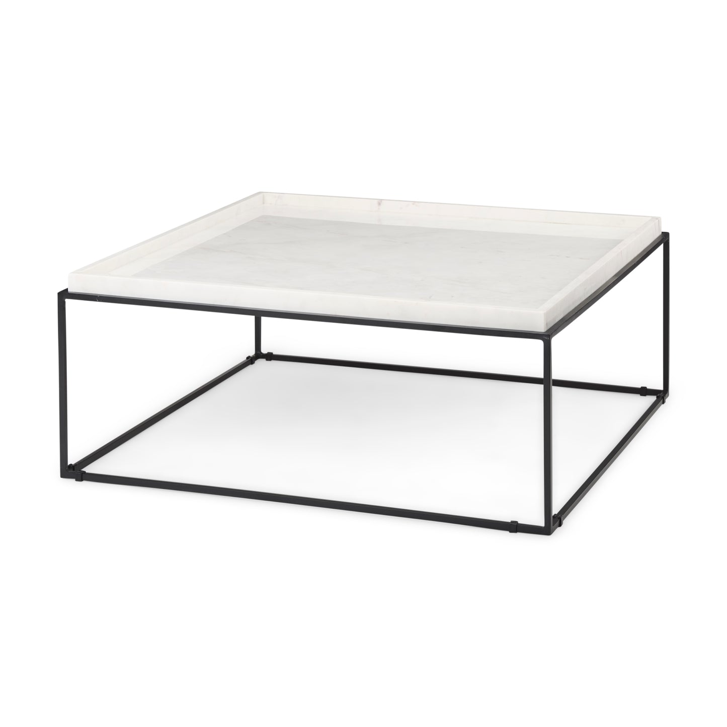 Nathan Coffee Table White Marble | Black Metal - coffee-tables