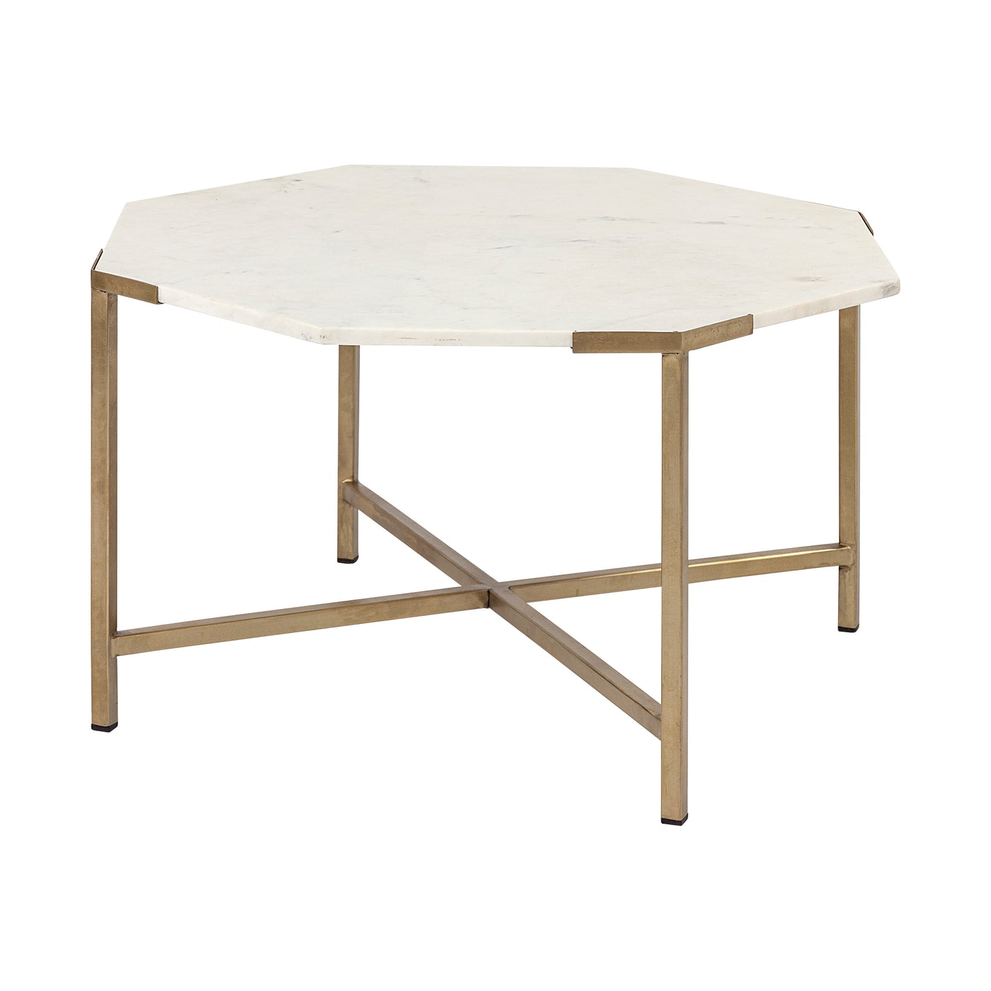 Vincent Coffee Table White Marble | Gold Metal - coffee-tables