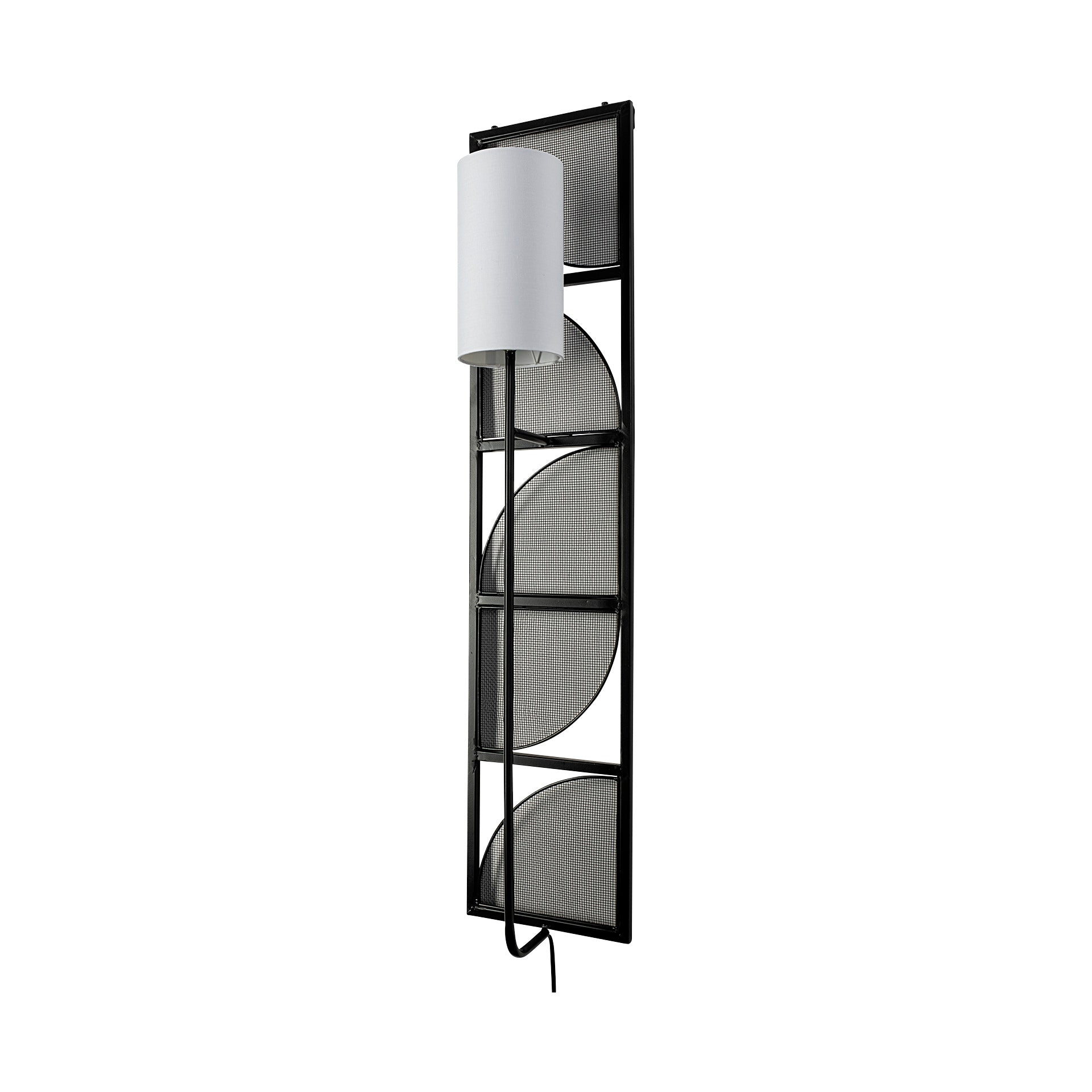 Navin Wall Sconce Black Metal | White Shade - wall-fixtures