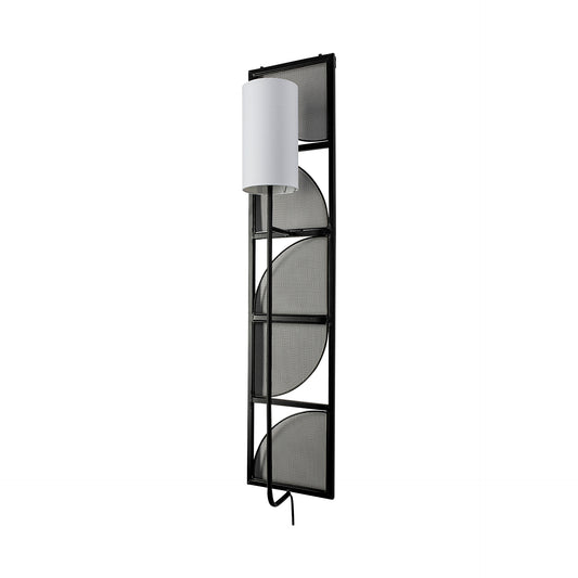 Navin Wall Sconce Black Metal | White Shade