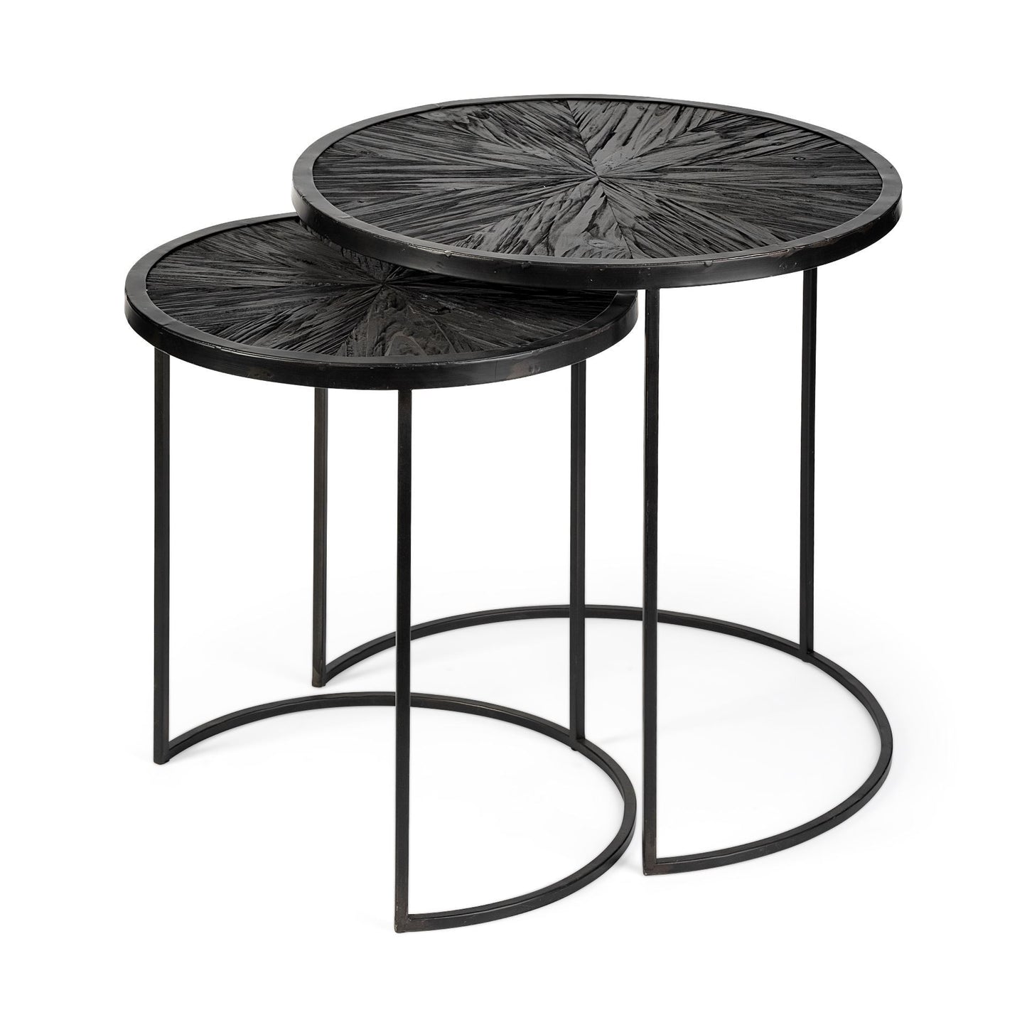 Chakra Accent Table Black Wood | Black Metal - accent-tables