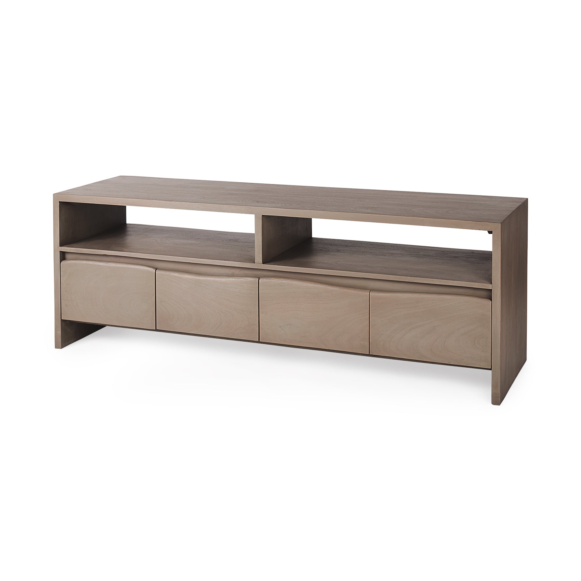 Konstantin 60.0 x 18.0 x 21.0 Light Brown Wood W/ Live Edge Four Drawer Media Console