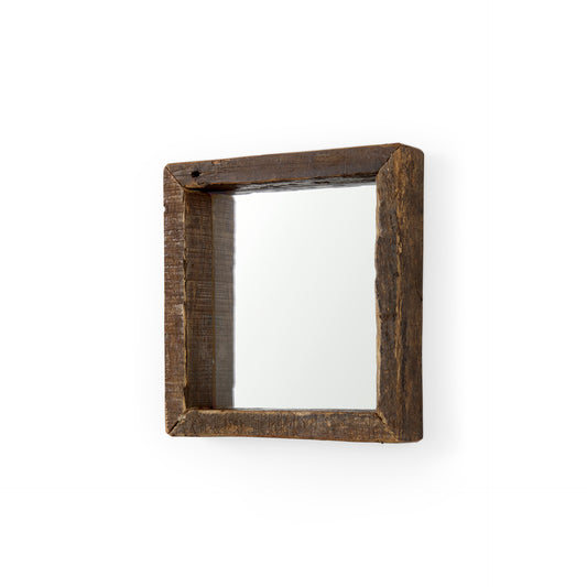 Gervaise Wall Mirror Brown Wood | 12L x 2W x 12H - wall-mirrors-grouped