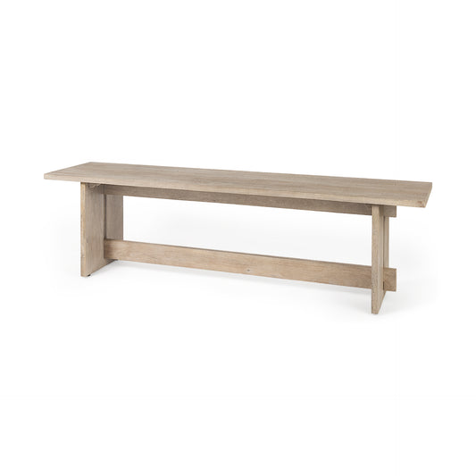 Aida 18H Light Gray Wood Dining Bench