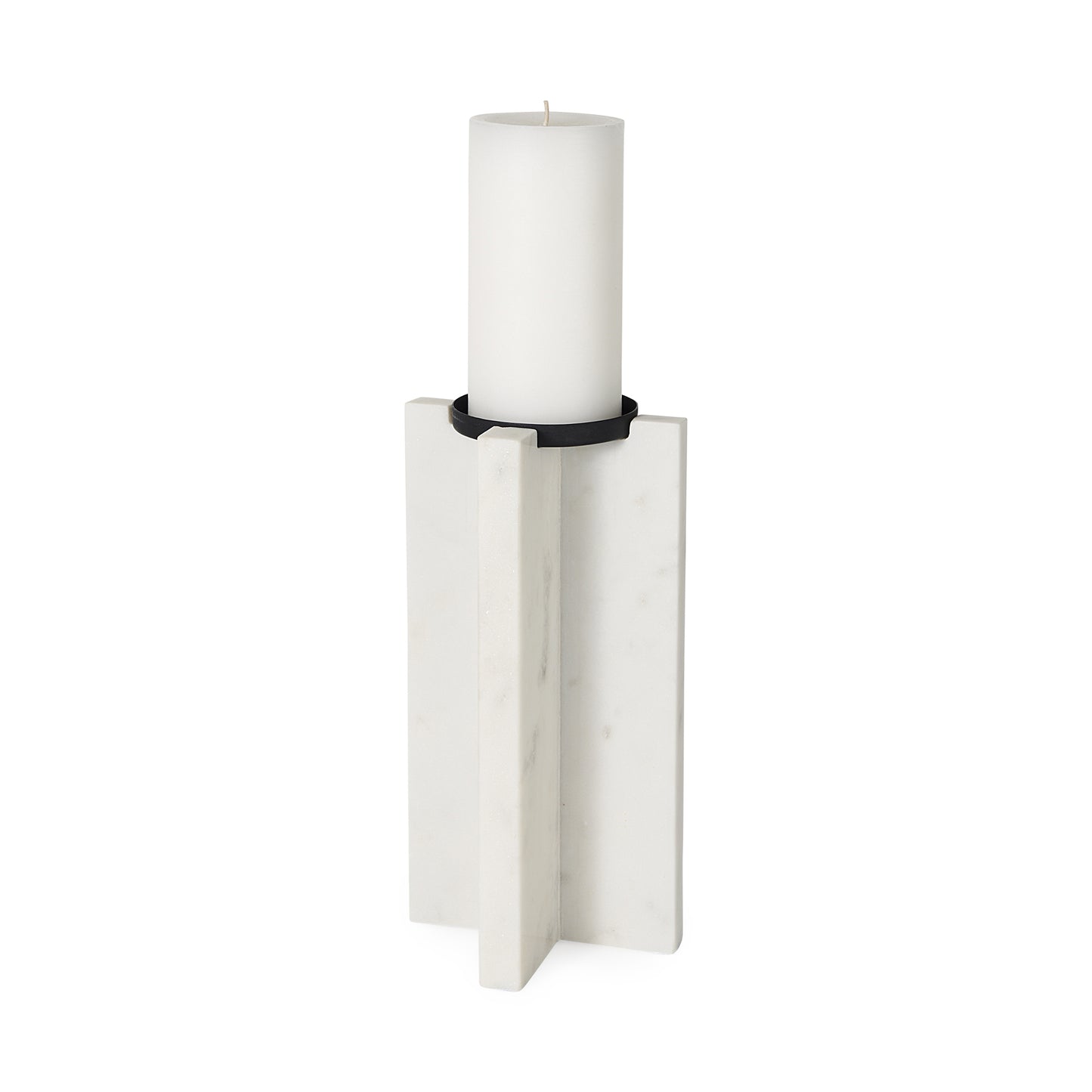 Sophia 5.5"L x 3.5"W x 10.5"H Marble Candle Holder Large