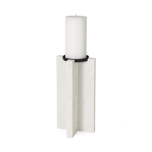 Sophia 5.5"L x 3.5"W x 10.5"H Marble Candle Holder Large