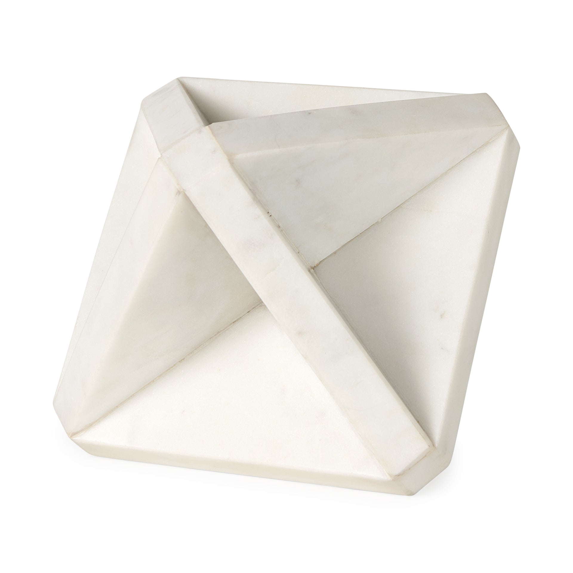Sophia 5.5 L x 5.5 W x 8.5 H White Marble Decor Stand