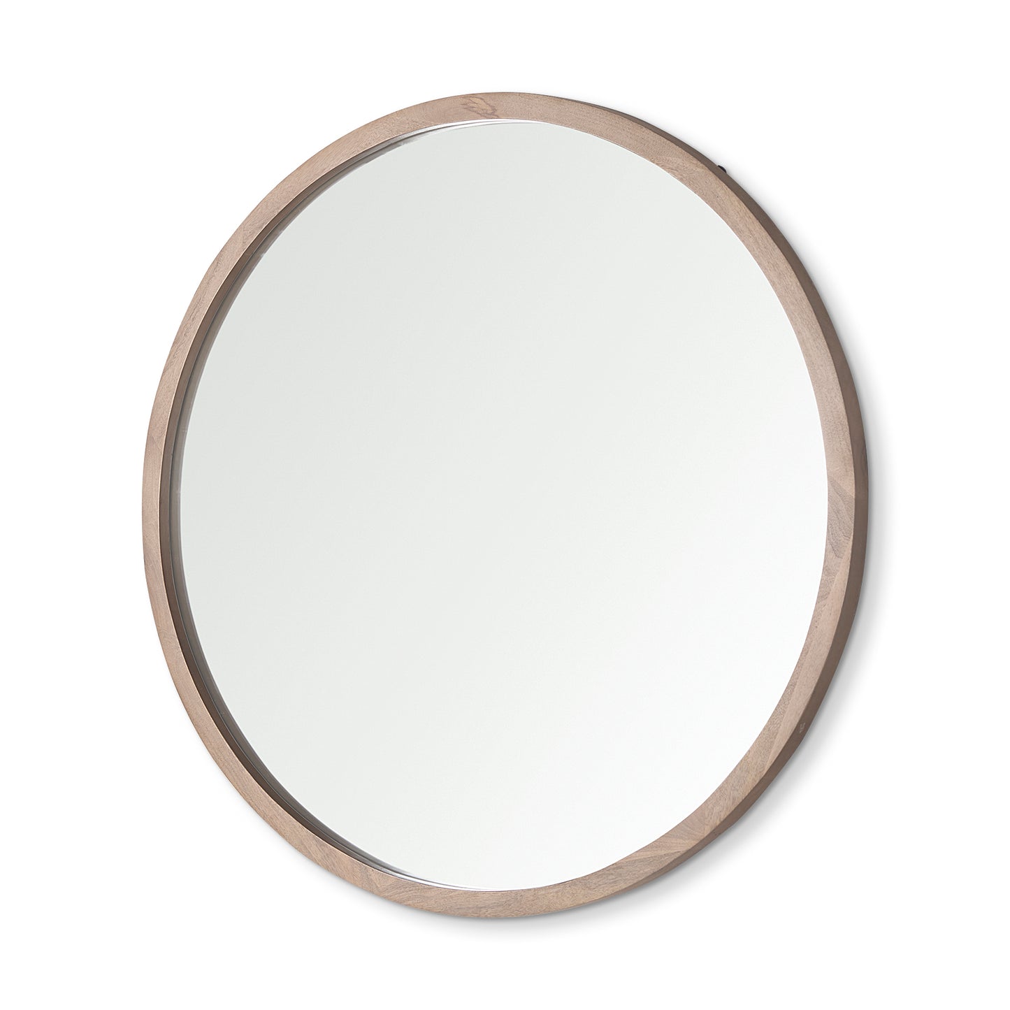 Gambit Wall Mirror Light Brown Wood | 46’’ Round - wall-mirrors-grouped