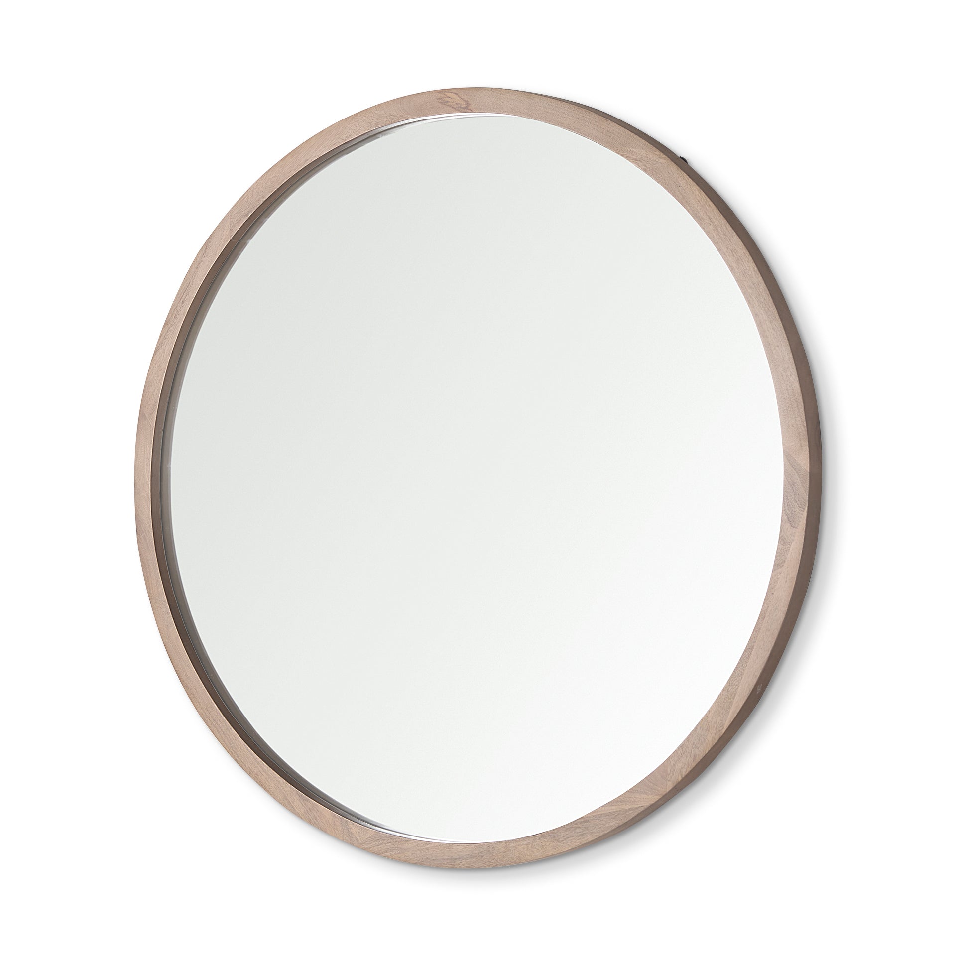 Gambit Wall Mirror Light Brown Wood | 46’’ Round - wall-mirrors-grouped