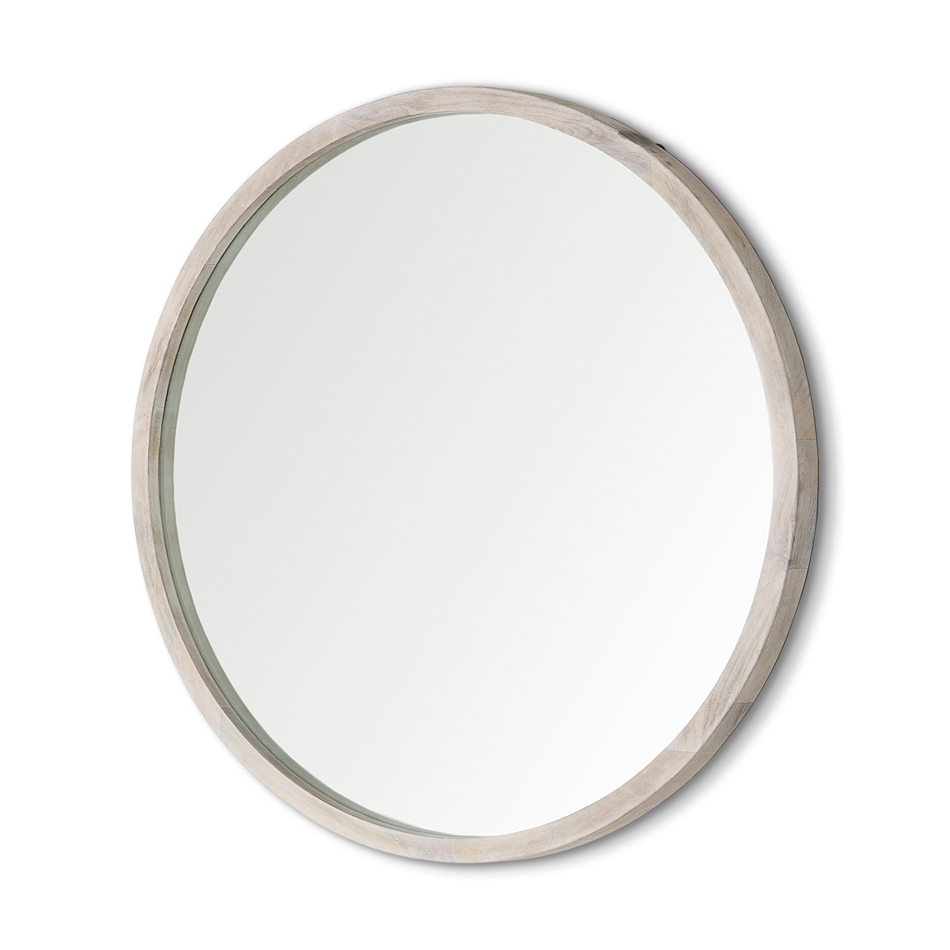 Gambit Wall Mirror White Wash Wood | 46’’ Round - wall-mirrors-grouped