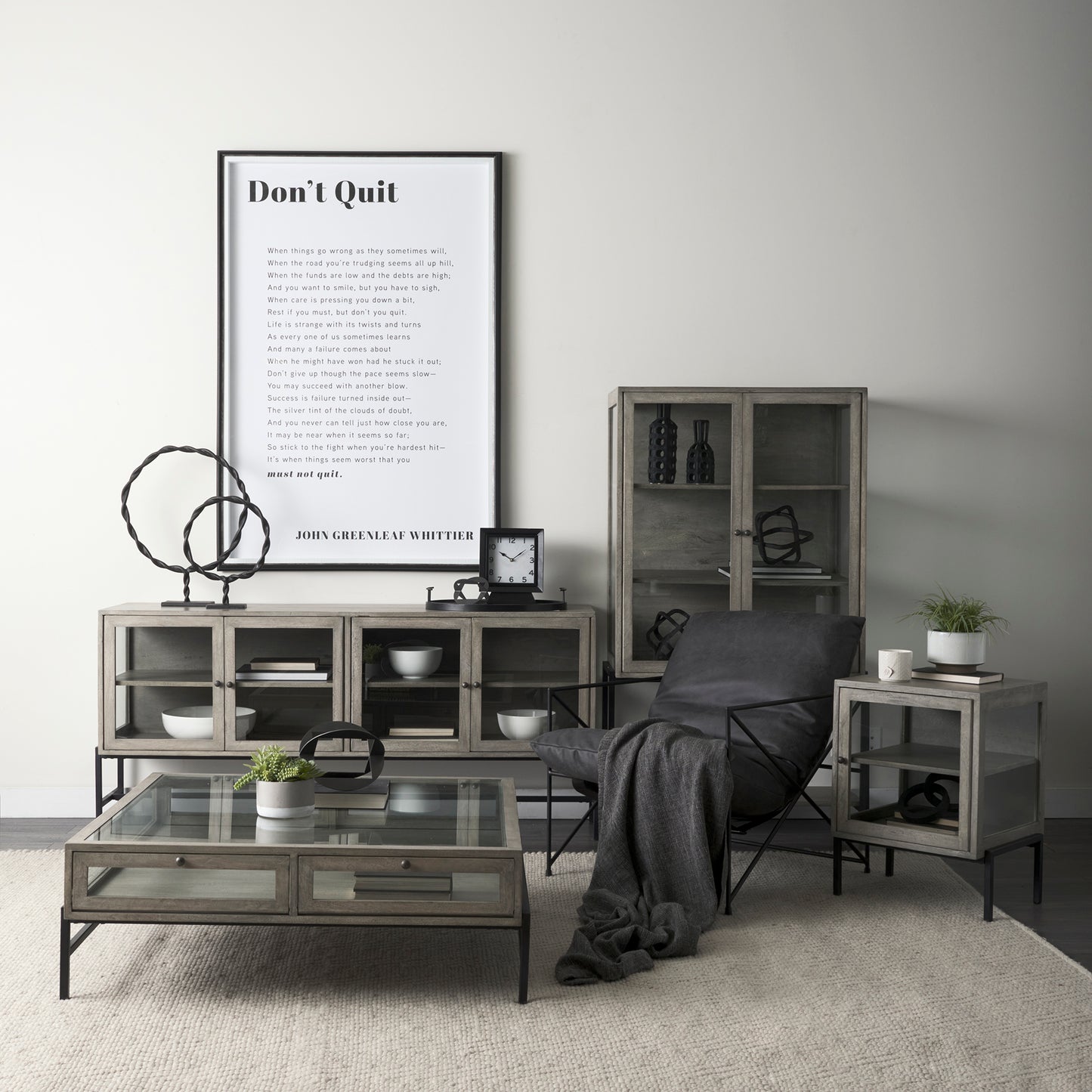 Ralph I Black Metal Square Table Clock