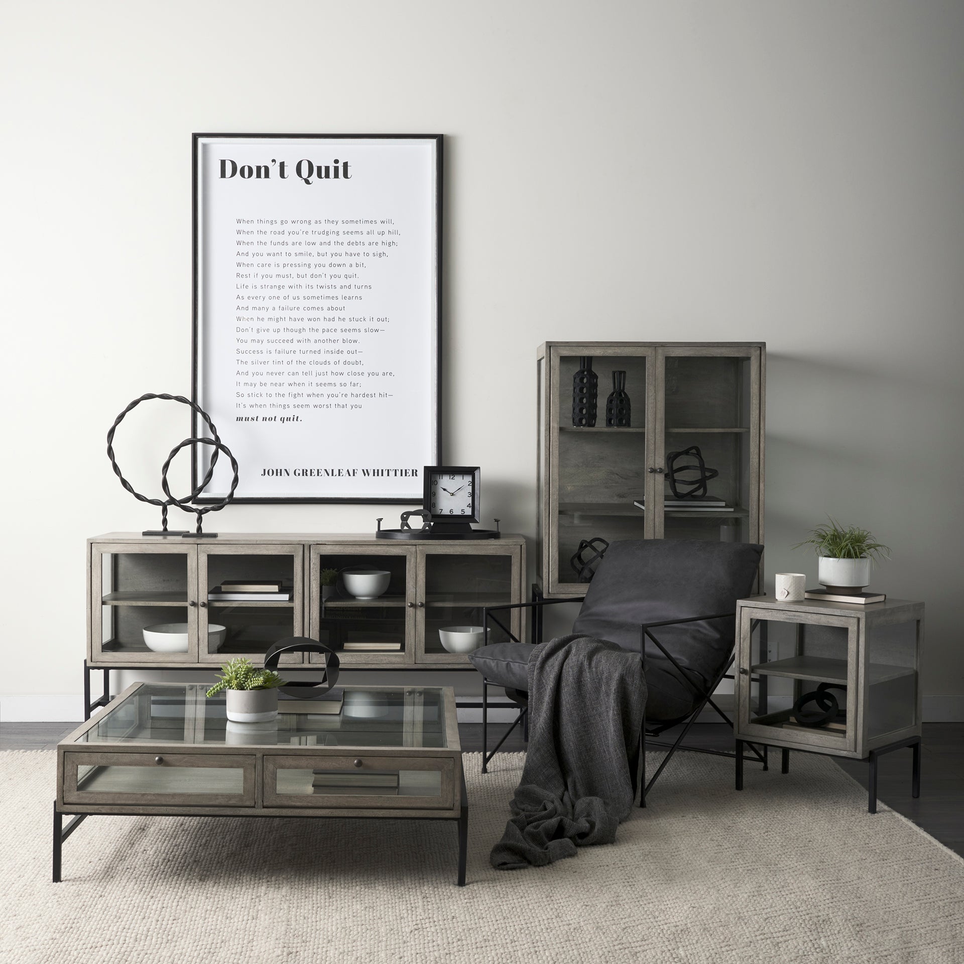 Ralph I Black Metal Square Table Clock