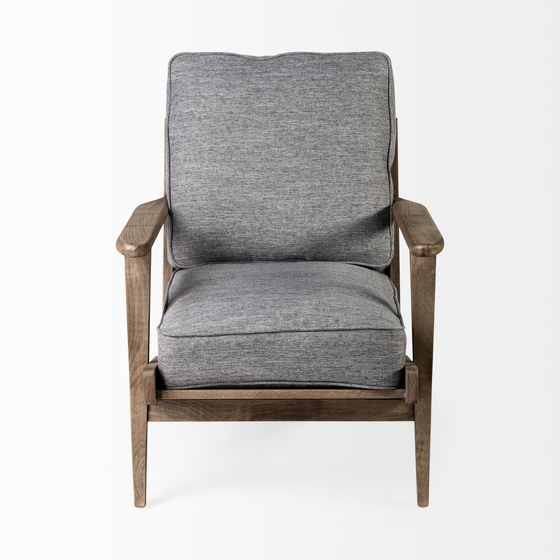 Olympus Accent Chair Castlerock Gray Fabric | Brown Wood - accent-chairs