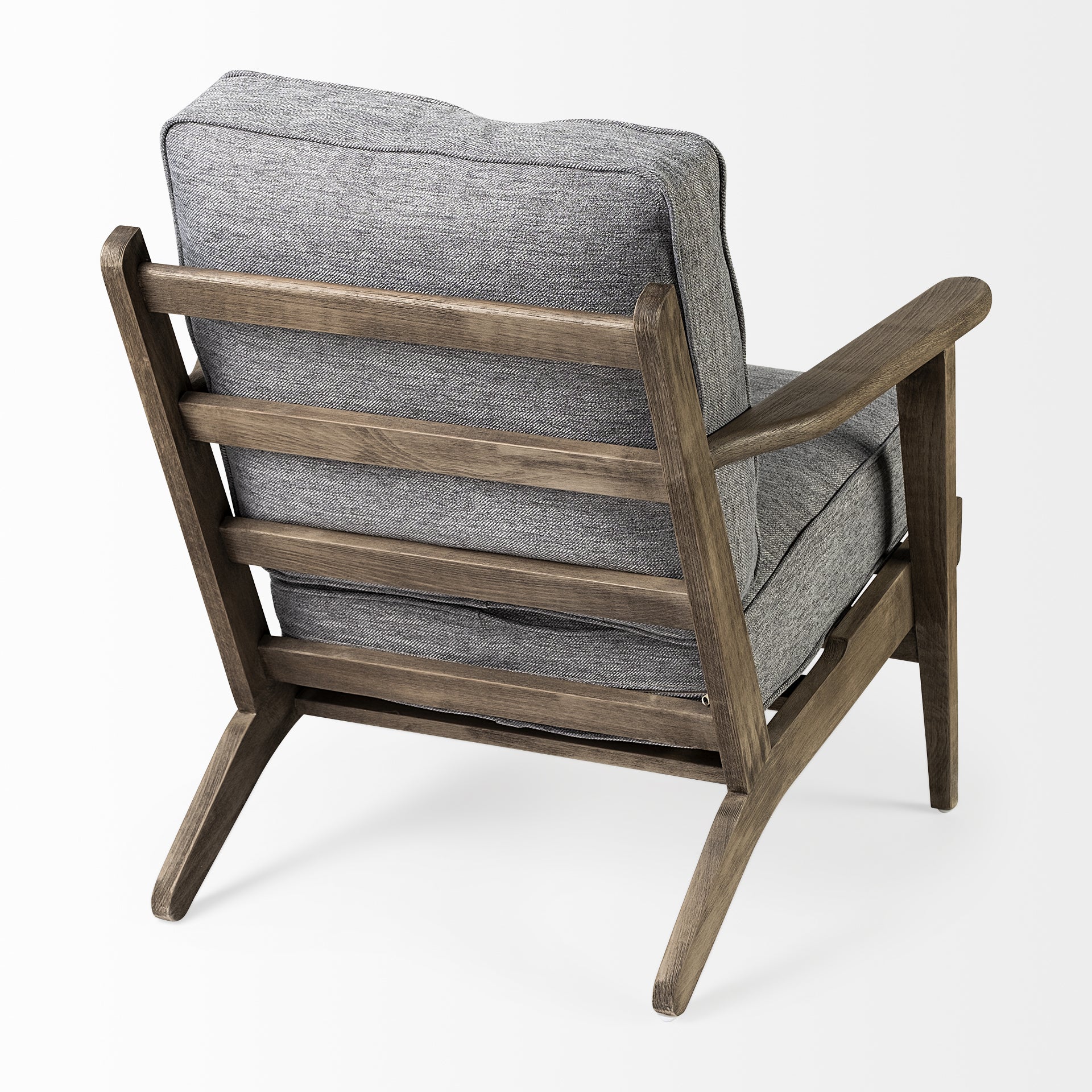 Olympus Accent Chair Castlerock Gray Fabric | Brown Wood - accent-chairs