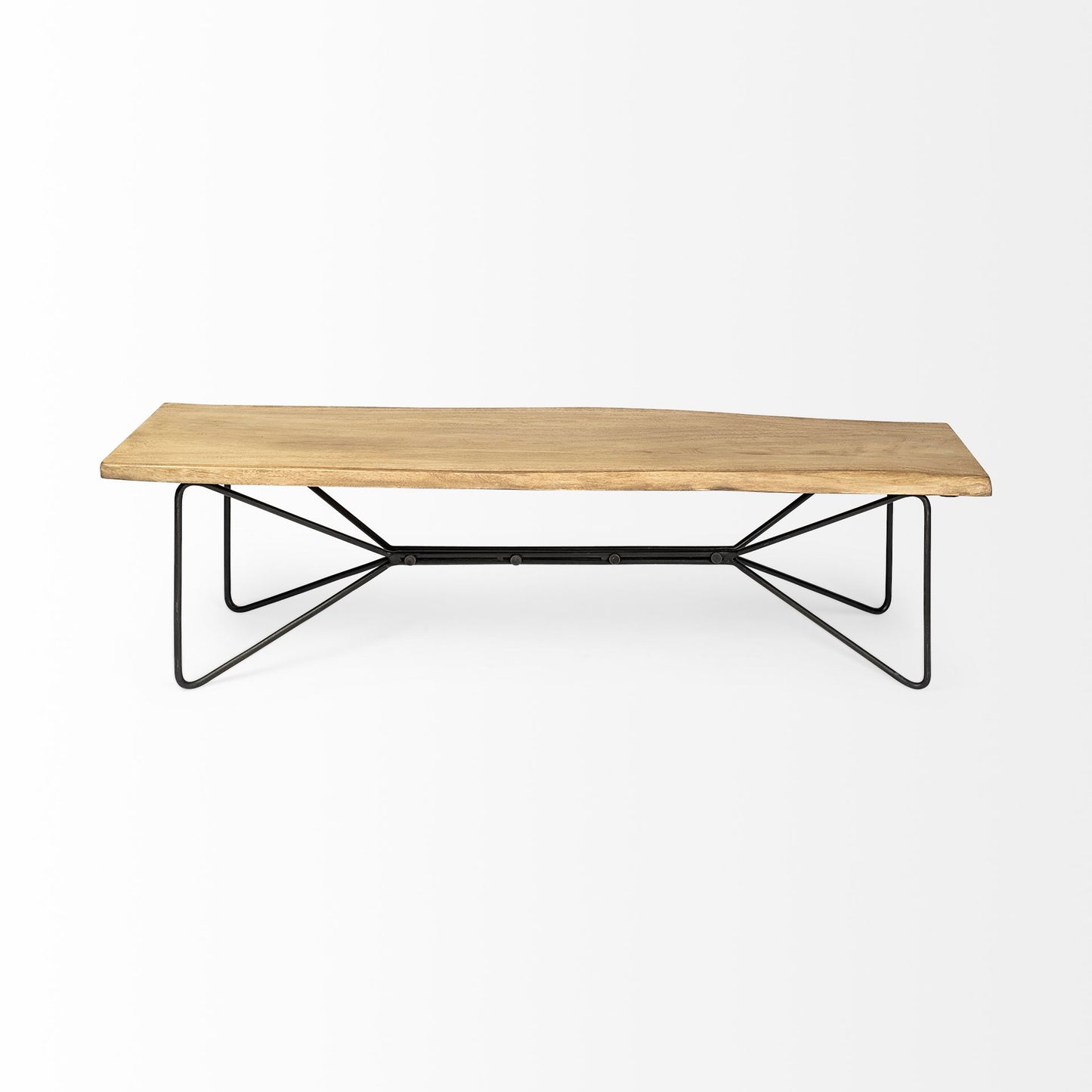 Papillion Bench Blonde Wood | Black Metal - benches