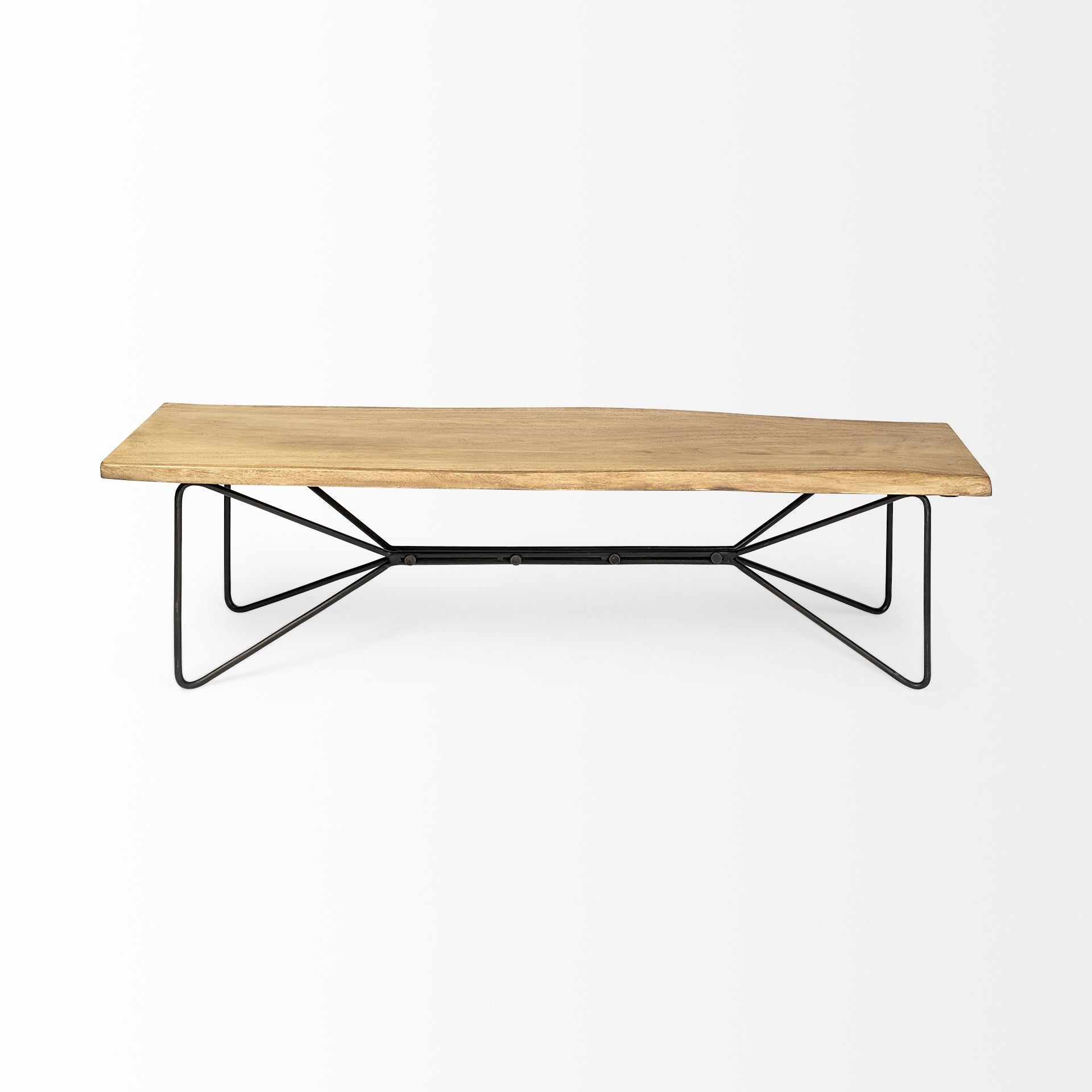 Papillion Bench Blonde Wood | Black Metal - benches