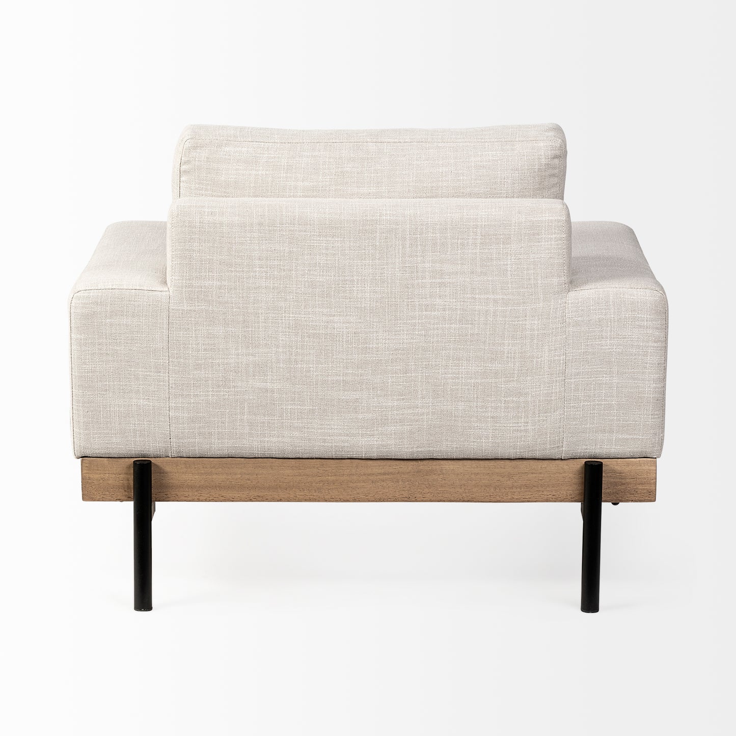 Colburne I Beige Fabric W/ Wood and Iron Frame Accent Chair